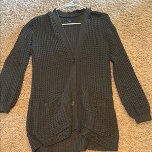 Women's Forest Green Cardigan Sweater